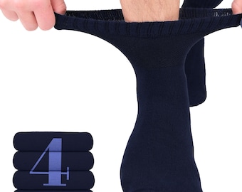 Men's Bamboo Diabetic Ankle Socks, Sizes 8-13, 4-Pair All Season