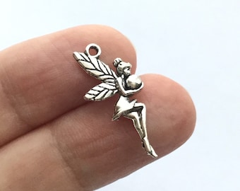 Silver Fairy Charms, Silver Fairy Necklace, Fairy Jewelry