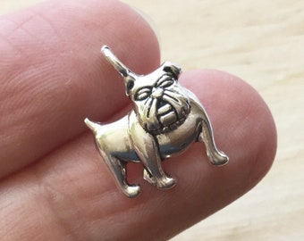 Silver Bulldog Charms, Dog Lover Gifts, Charms, Bulldog Gifts, Bulldog Jewelry