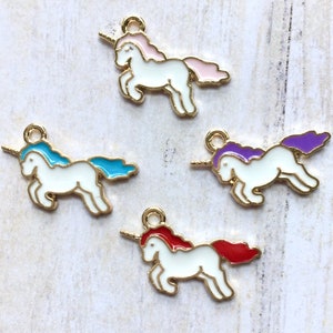 Enamel Unicorn Charm for Jewellery, Pink Unicorn Charm, Purple Unicorn Charm, Blue Unicorn Charm, Red Unicorn Charm, Unicorn Penant