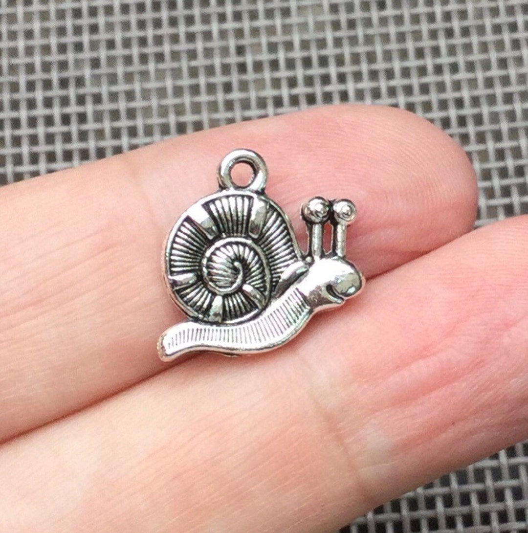Silver Snail Charm for Jewelry or Accessories, Snail Necklace, Snail