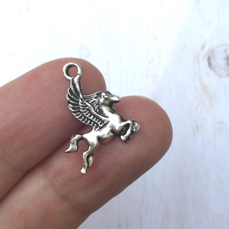 Silver Pegasus Charm Pegasus Pendant Pegasus Jewelry Etsy
