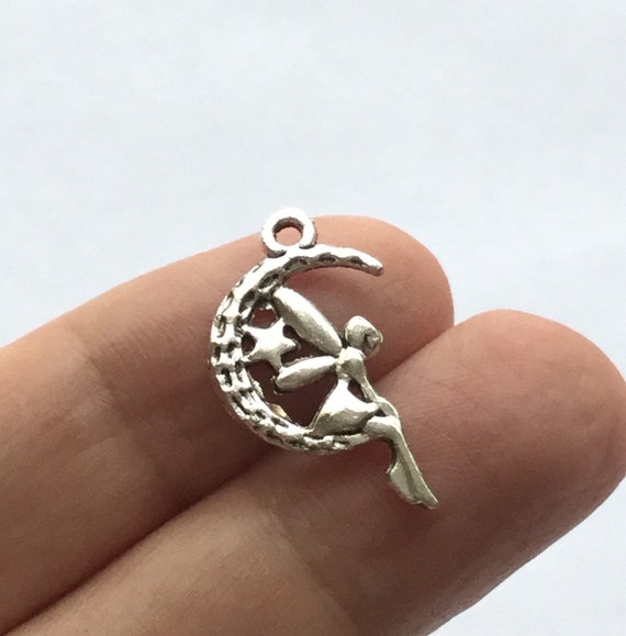 BULK 50 Fairy charms antique silver tone FB47