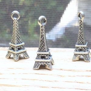 Eiffel Tower Charm or Pendant for Jewelry, Necklace, Earrings, Keychain, Accessories; Travel Gift / Bon Voyage / Souvenir of Paris, France