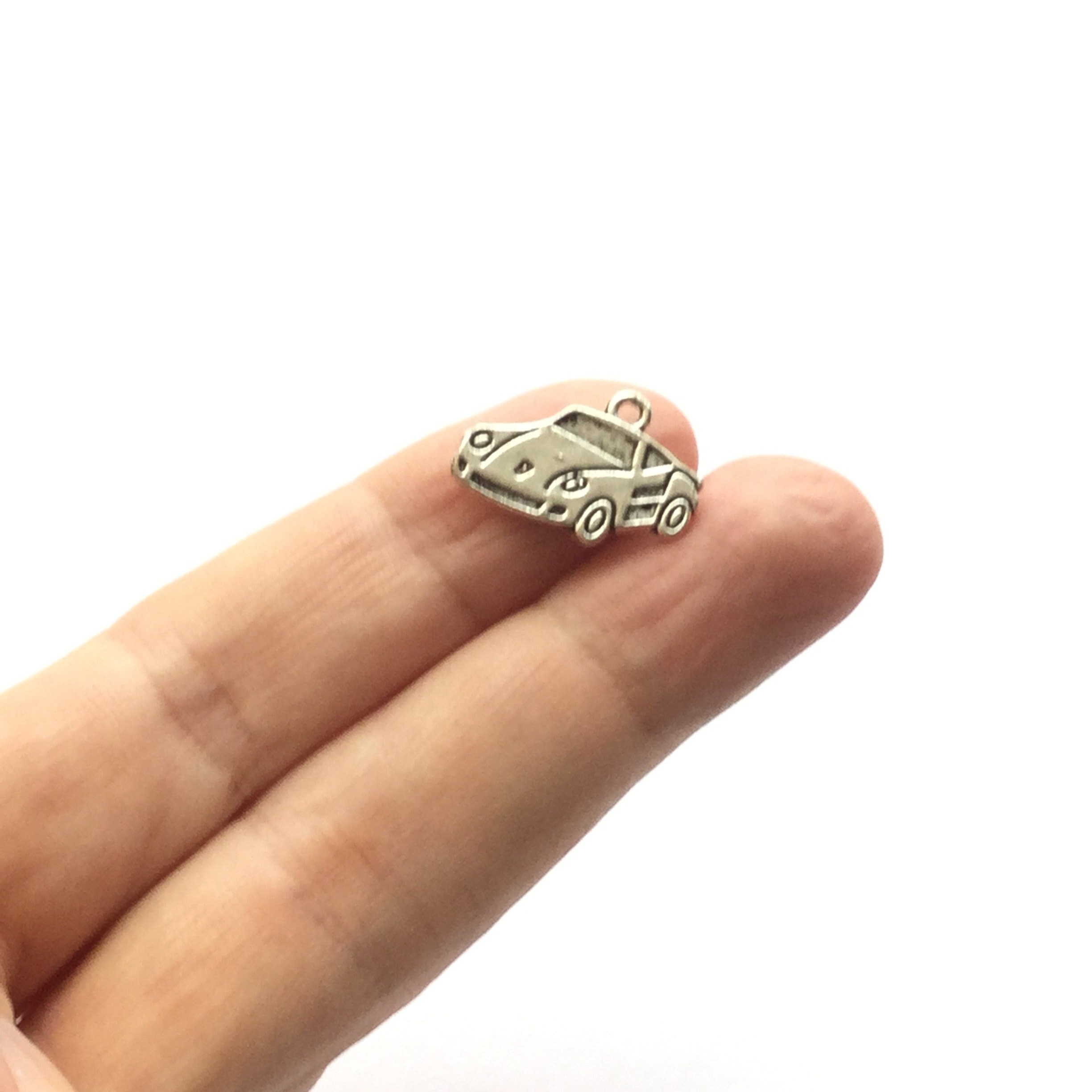 1 Silver Race Car Charm for Jewelry Keychain or Accessories Etsy