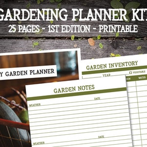 Garden Planner, Garden Journal, Garden Tracker,  Garden Printable, Instant Download Full Size 8.5x11