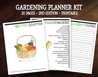 Garten Planer, Garten Journal, Garten Tracker, Garten druckbar, Sofort Download Volle Größe 8,5x11 - 2nd Edition