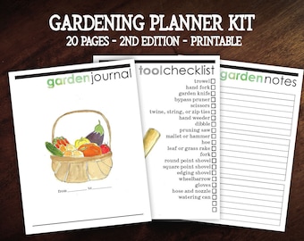 Afdrukbaar tuinplanner, tuindagboek, tracker (8,5 x 11) (pdf)