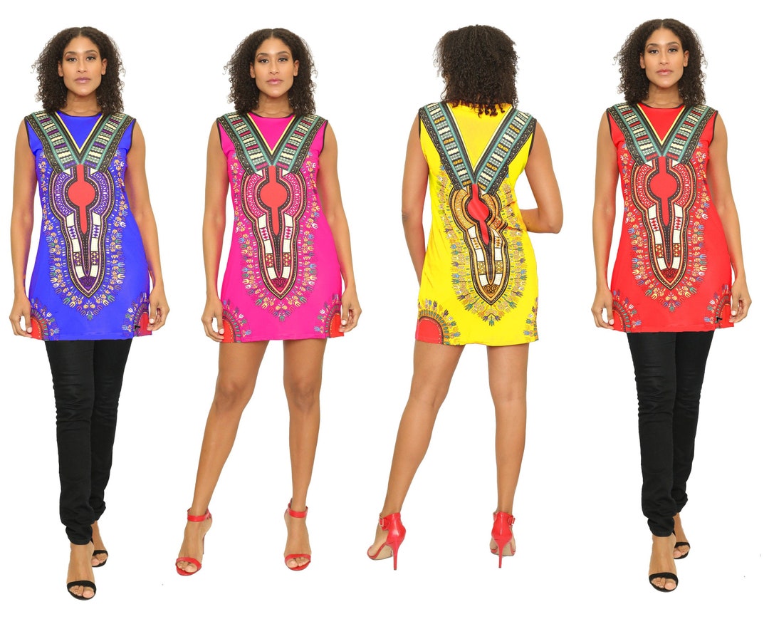 African Dress Dashiki Dress Top Tunic Mini Dashiki Tunic Top Dress ...