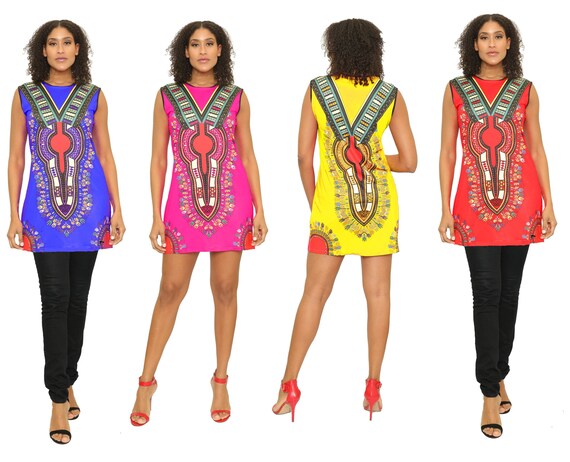 African Dashiki for Women Mini Dashiki Embroidered Dress Summer African Print African Dashiki for Women Mini Dashiki Embroidered Dress Summer African Print
