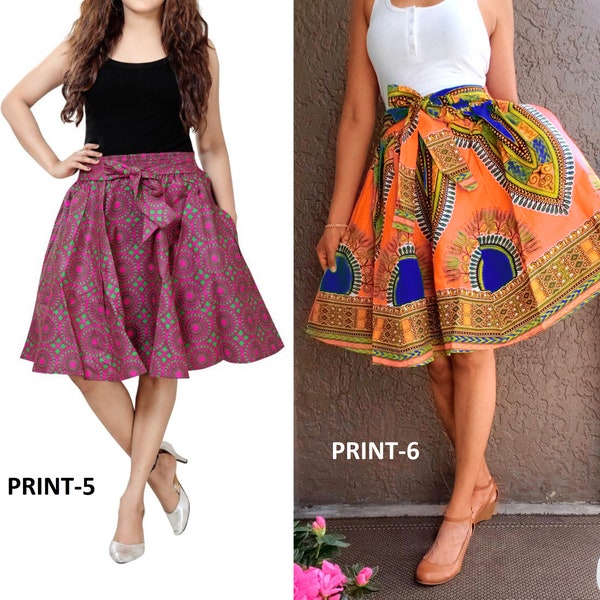 Ankara Skirt Dashiki Print Authentic African Wax High Waist Pleated Maxi Skirt