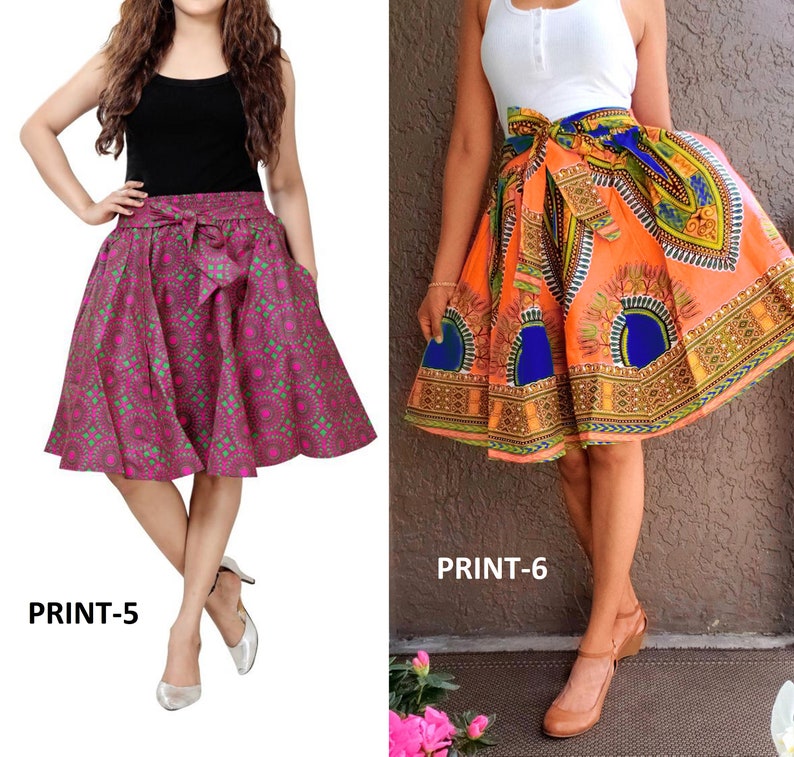 Ankara rok Dashiki print authentieke Afrikaanse wax hoge taille geplooide maxi rok afbeelding 1