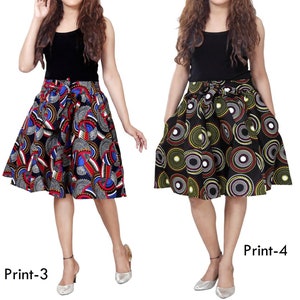 Ankara rok Dashiki print authentieke Afrikaanse wax hoge taille geplooide maxi rok afbeelding 4