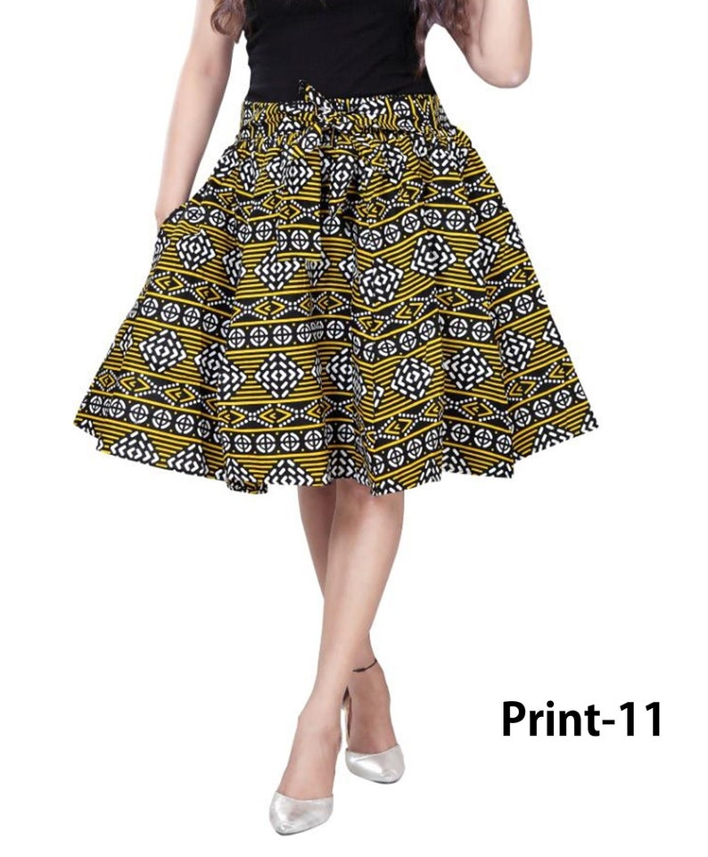 Ankara rok Dashiki print authentieke Afrikaanse wax hoge taille geplooide maxi rok PRINT-11