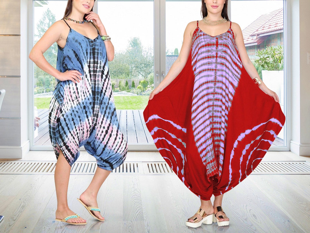 Women Jumpsuit Romper Summer Print Sleeveless Wide Leg Jumpsuit Etsy