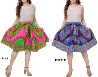 Ankara Skirt Dashiki Print Authentic African Wax High Waist Pleated Maxi Skirt