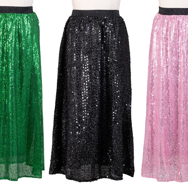 Women's Sequin Skirt High Waist Sparkle Party Cocktail Skirt