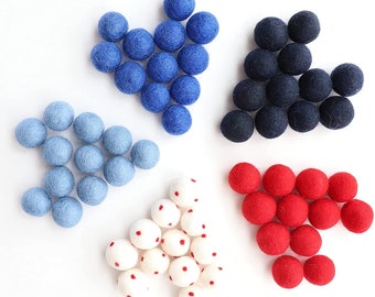 Fourth of July Felt Balls - Fourth of July Garland - 4th of July Felt Garlands - Independence Day Party Supplies - Red Felt Balls - Felt Pom