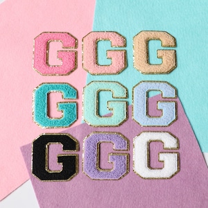 Chenille Letter Patch iron on- Varsity Letter Patch- iron on letters- chenille patch - Glitter Varsity Patch - Chenille Letter - Iron On