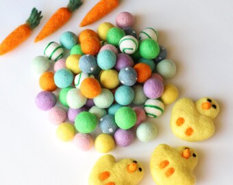 Pastel Felt Balls - Easter Felt Balls Garland - Pastel Felt Poms - Felt Ball Garland - Easter Garland - Wool Felt Balls - Crafting Balls