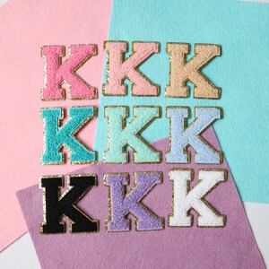 Glitter Varsity Patch - Chenille Patch - Chenille Letter - Iron On Chenille Patch - Letter Patch for Bag - Patch for Bag - Glitter Letter
