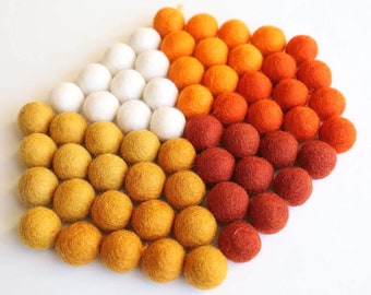 Fall Felt Balls - Fall Felt Pom Poms - Thanksgiving Felt Ball Garland - Wool Felt Balls - Felt Ball - Crafting Balls - Wool Crafting Balls