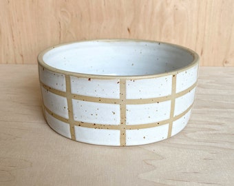 Ceramic Modern Grid Bowl