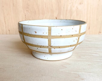 Ceramic Modern Grid Bowl