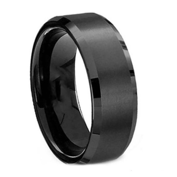 Anillo De Acero Inoxidable Negro De 6 Mm Para Hombres Anillo Anillo De Acero Inoxidable Negro De 6 Mm Para Hombres Anillo