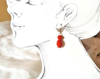 Delicados pendientes de terciopelo en rojo, verde, azul o negro de los años 70, regalo de mujer, hippie, boho, pendientes pequeños colgantes, ART 1178301589