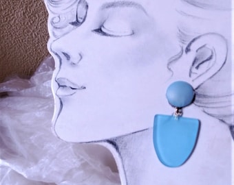 cute ear clips classic light turquoise, light blue or black, earrings from the 70s, gift for women, birthday, Valentine's Day, avant-garde