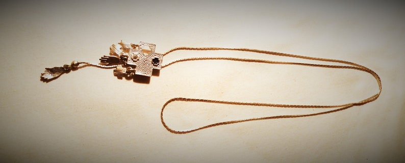 Necklace vintage western style,silver crosses /&t hand,length change by moving the pendant,Western fans,gift unisex,80s