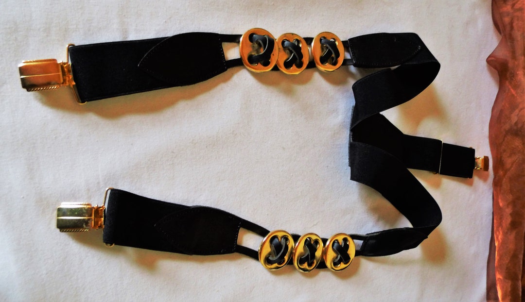 Movieready Cool Black/gold Suspenders From the 80s, Accessories, Gifts
