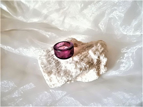 smooth purple ring classic statement ring 80s as … - image 1