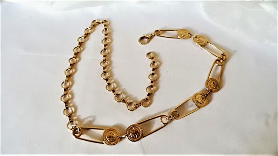 gold vintage metal belt safety pins,chain belt,jew