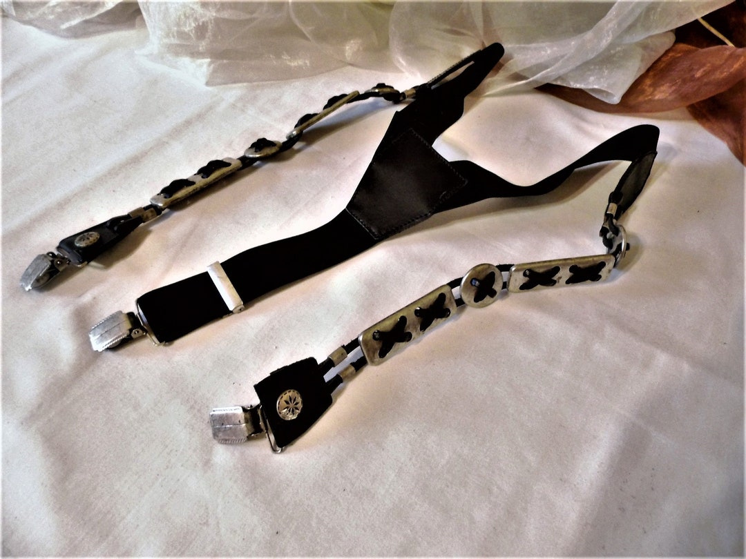 Black/old Silver Braces From the 80s, Accessories, Gifts, Hunting