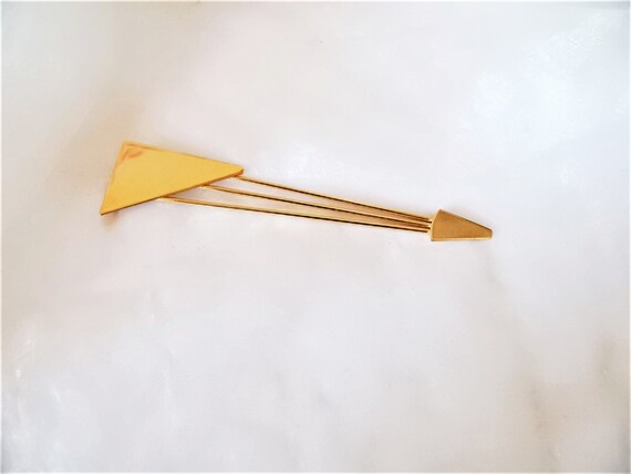 beautiful large brooch, gold-colored bar brooch, … - image 1