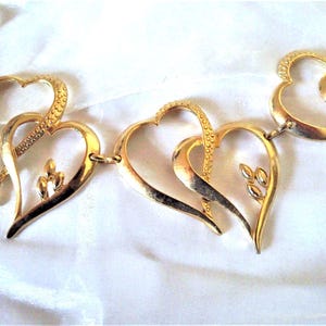 Metal belt intertwined heart links, classic jewelry belt 70s, gift for women, chain belt, metal belt, ART 657361093