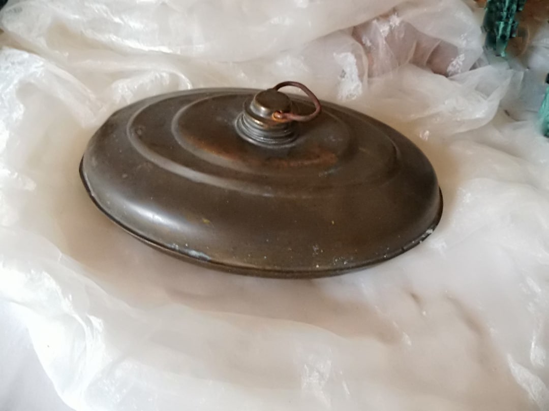Antike Wärmflasche aus Metall, 40er Jahre mit Gebrauchsspuren und Patina, shabby Bettwärmer für Sammler alter Gebrauchsgüter, ART 1114996440