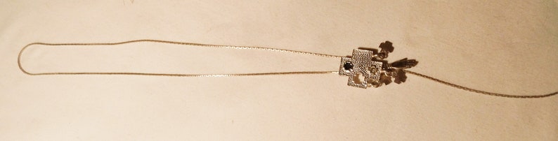 Necklace vintage western style,silver crosses /&t hand,length change by moving the pendant,Western fans,gift unisex,80s