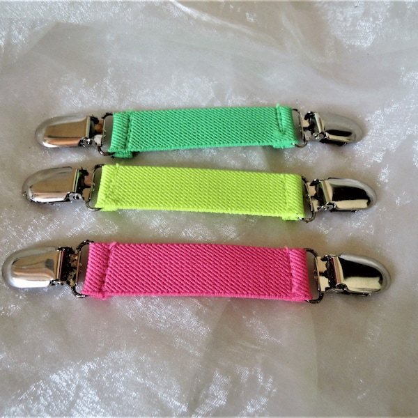 elastischer Blusenraffer neonfarbenes Gummiband in grün,gelb oder pink als Geschenk unisex Schließe für Jacken der 70er Jahre