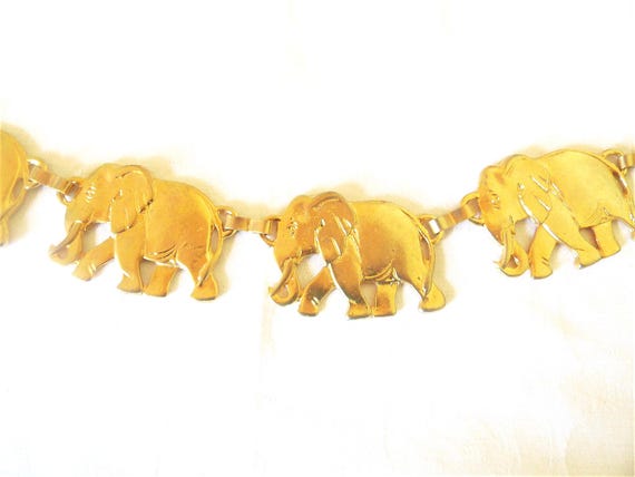 Metal Belt Elephants Antique Silver or Gold Colored, Gift 