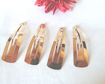 4 Haarspangen zum Klippen goldfarben, klassischer Haarschmuck der70er Jahre, Geschenk Frauen Mädchen, Haarklemme, Haarclip, ART 764813114