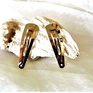2 hair clips gold or silver colored, classic hair accessories 70s, gift women girls, hair clips, ART 764466420