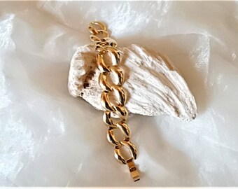 リンク ブレスレット ワイド ゴールドカラー、チェーン ブレスレット