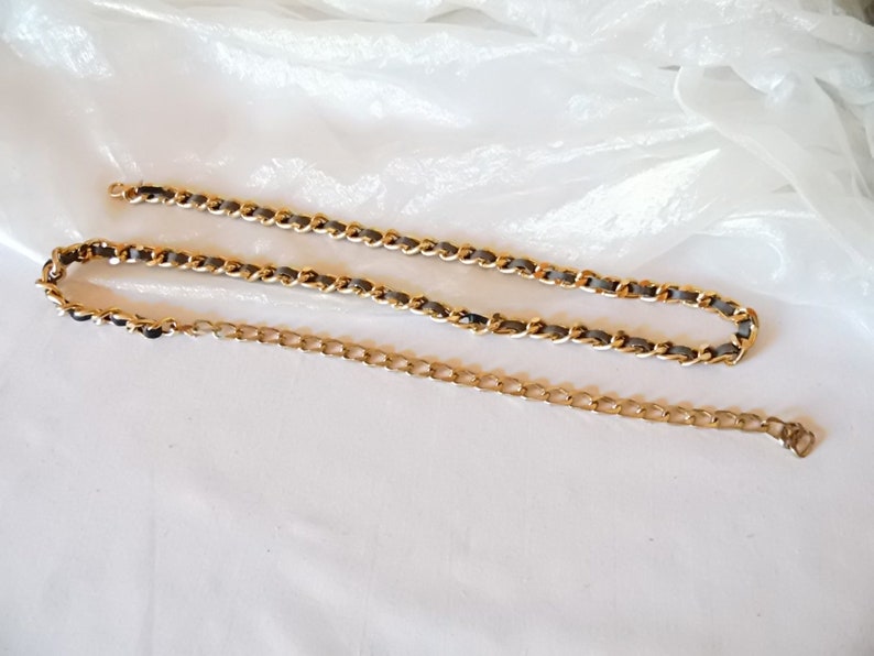 gift women,for classic outfit Vintage metal belt gold color with leather strap simple,discreet and poppy, jewelry belt 70s