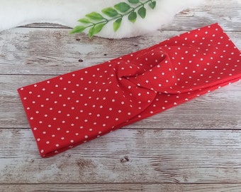 Headband girl, red with dots, hairband, knot headband, children, accessory, gift