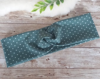 Headband girls, mint with dots, hairband, knot headband, children, accessory, gift