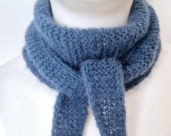 Kleiner Schal  gestrickt aus Alpaka und Seide, leichter Sophie Schal, Geschenk handgemacht, kleines Halstuch