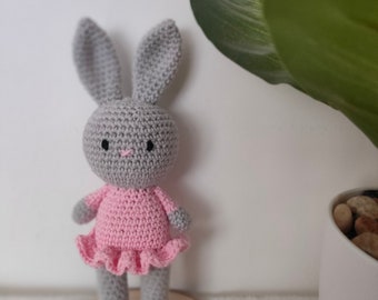 Crocheted bunny girl, Easter bunny, Easter, gift, decoration, school enrollment, school cone
